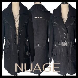 Nuage Black Wool Blend Belted Trench Coat (M)
